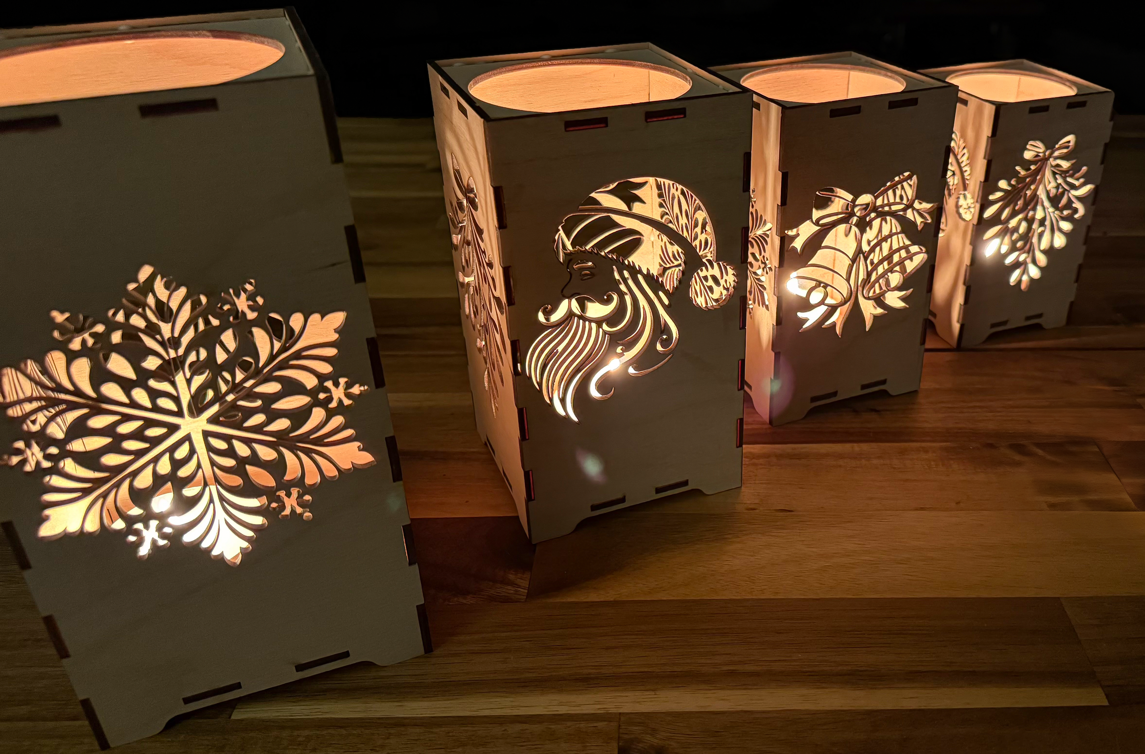 Windlicht aus Birkenholz „Winterlicht“