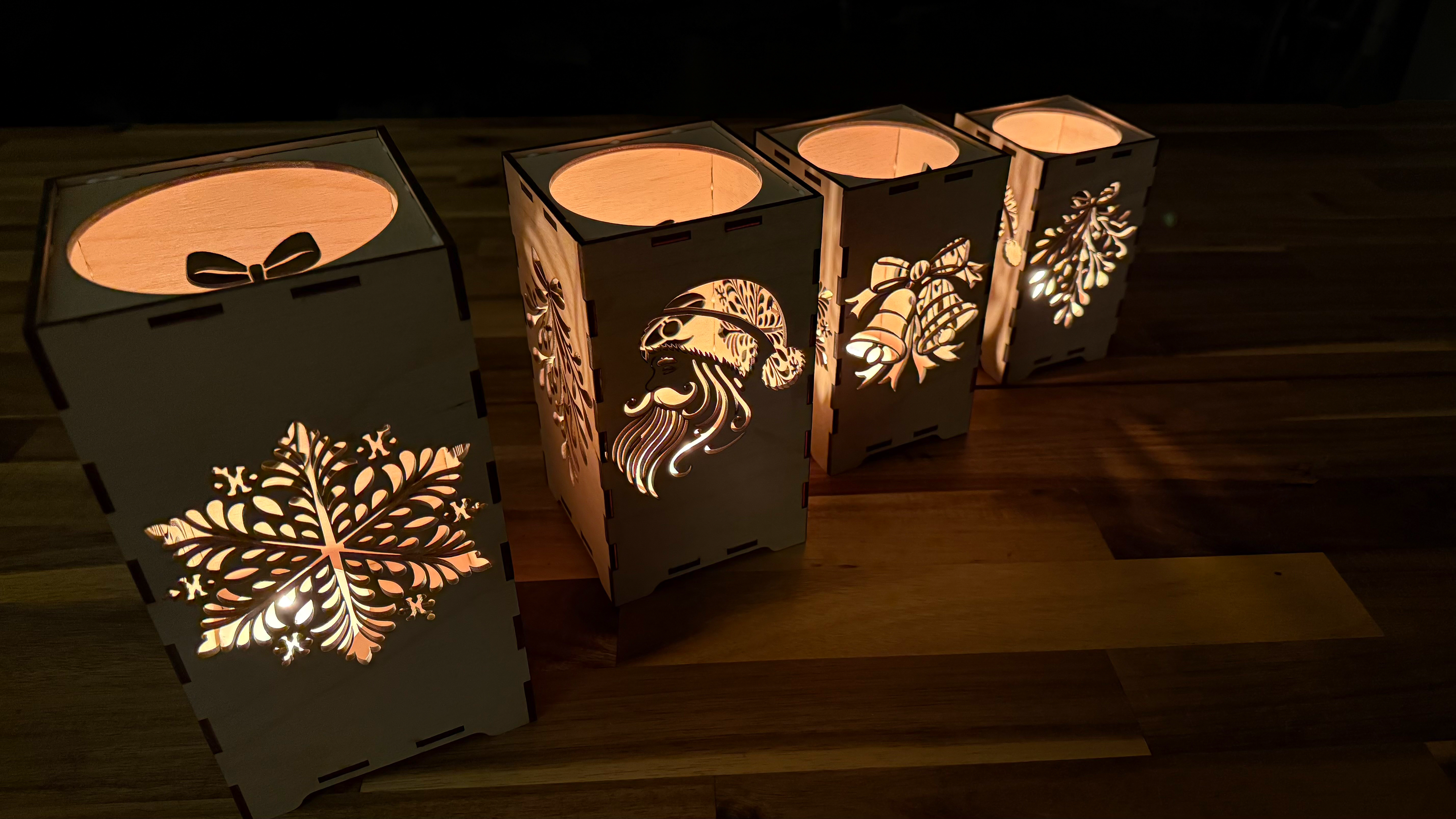 Windlicht aus Birkenholz „Winterlicht“