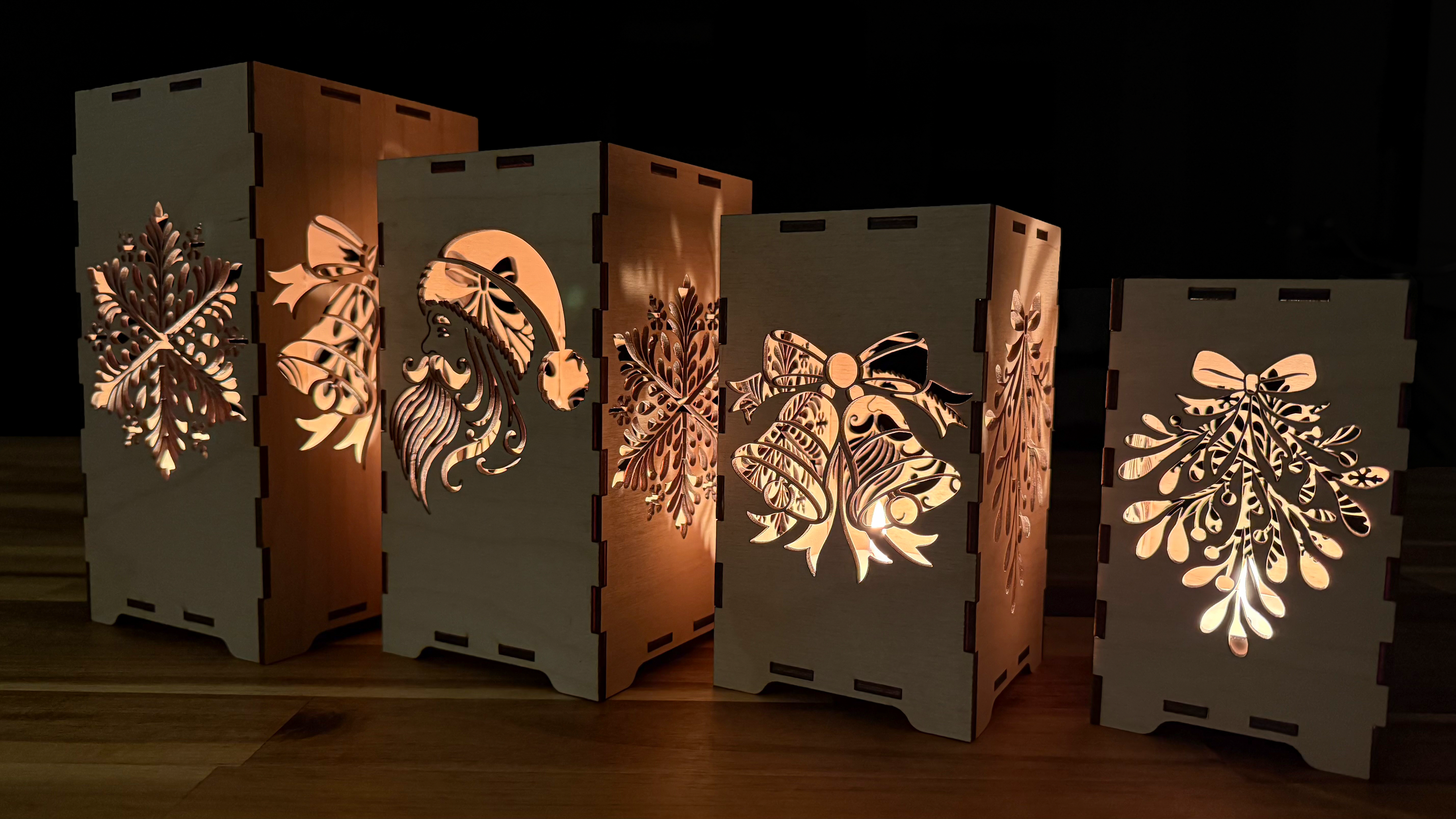 Windlicht aus Birkenholz „Winterlicht“