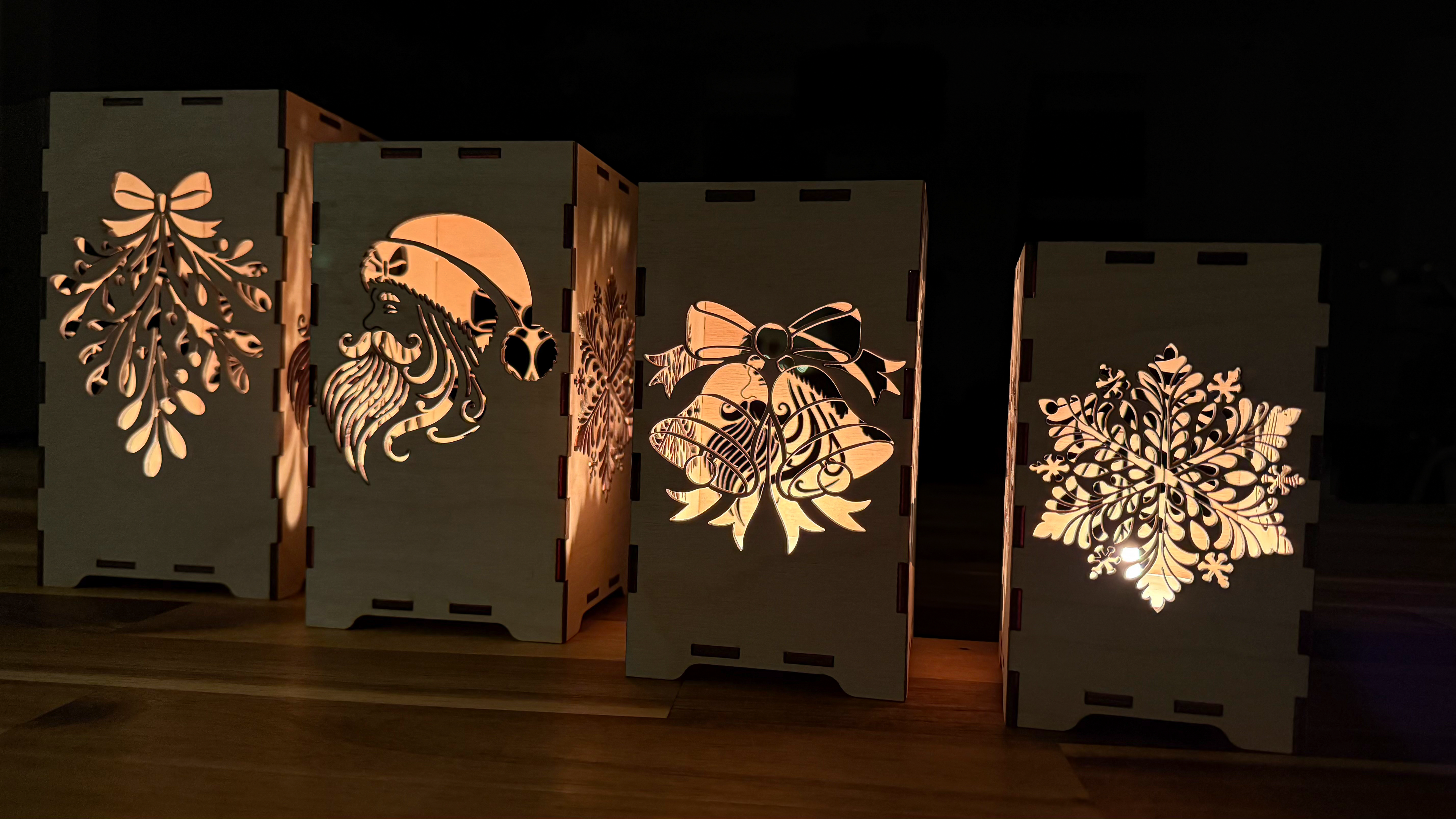 Windlicht aus Birkenholz „Winterlicht“