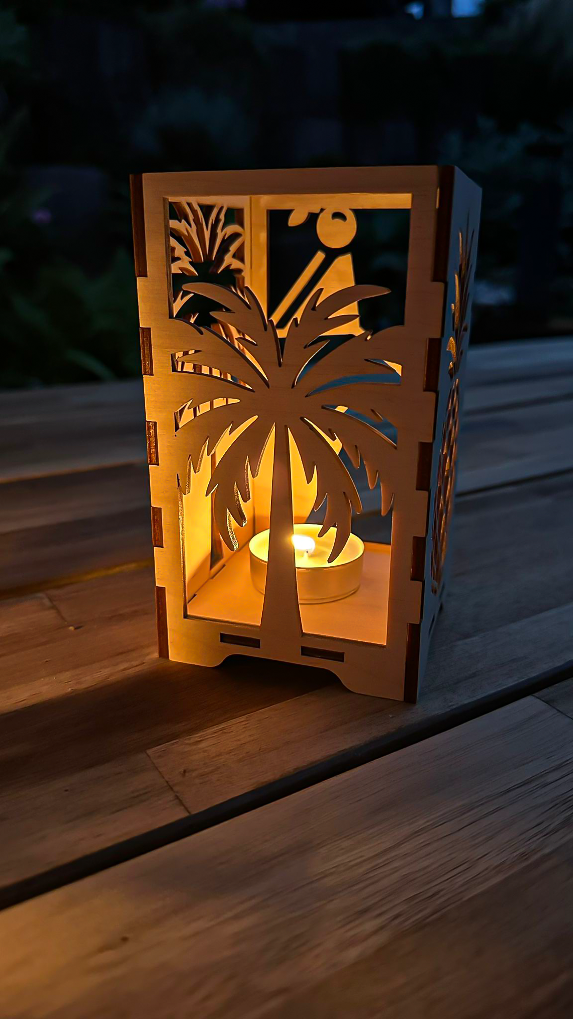 Holz-Laterne „Sommerbrise“