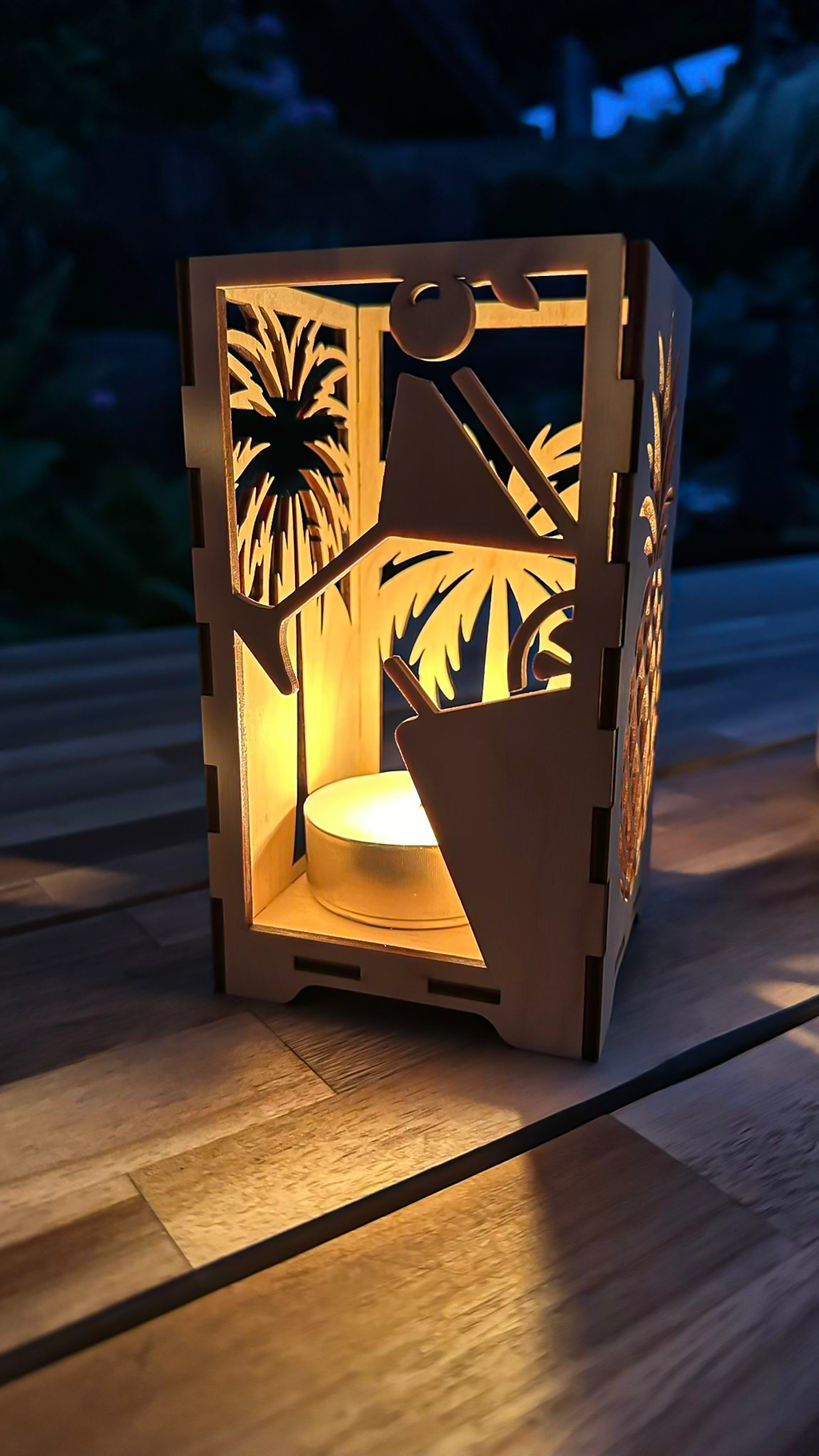 Holz-Laterne „Sommerbrise“